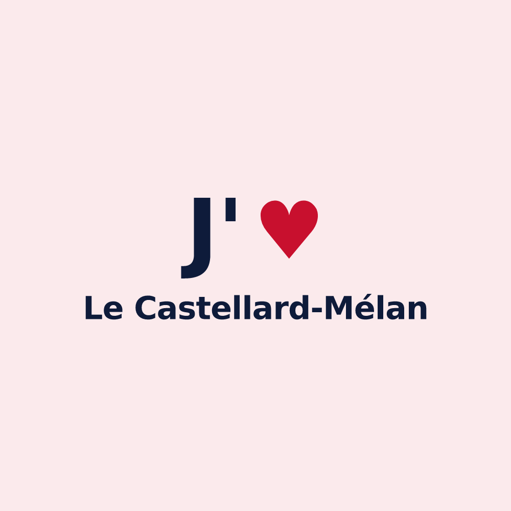 Magnet personnalisé Le Castellard-Mélan — design J'aime Le Castellard-Mélan