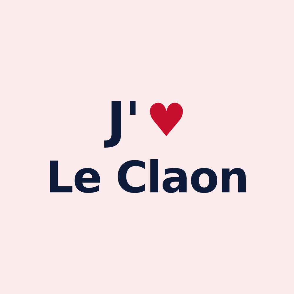 Magnet personnalisé Le Claon — design « J'aime Le Claon » imprimé sur le magnet
