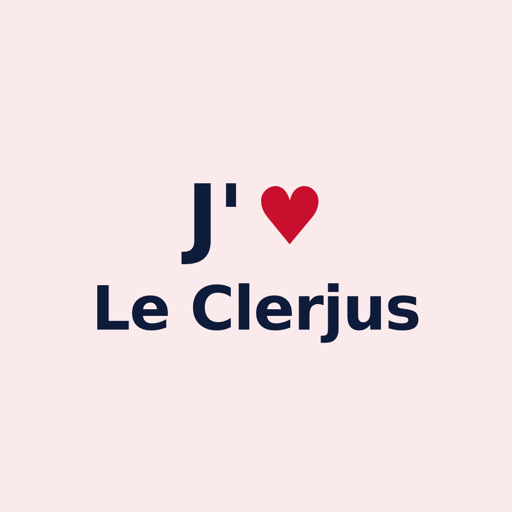 Magnet personnalisé Le Clerjus — design J'aime Le Clerjus