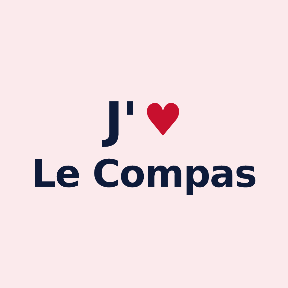 Magnet personnalisé Le Compas — design J'aime Le Compas
