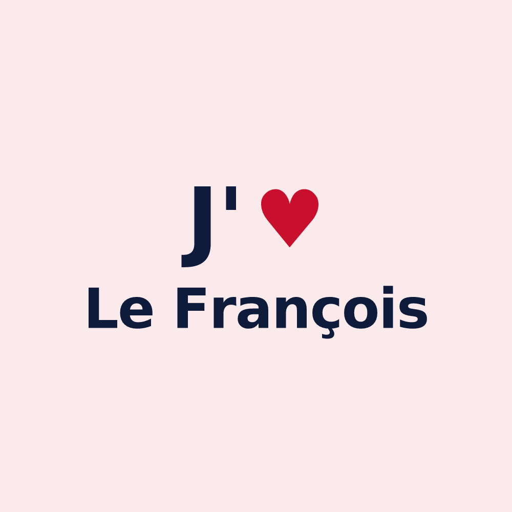 Magnet personnalisé Le François — design J'aime Le François