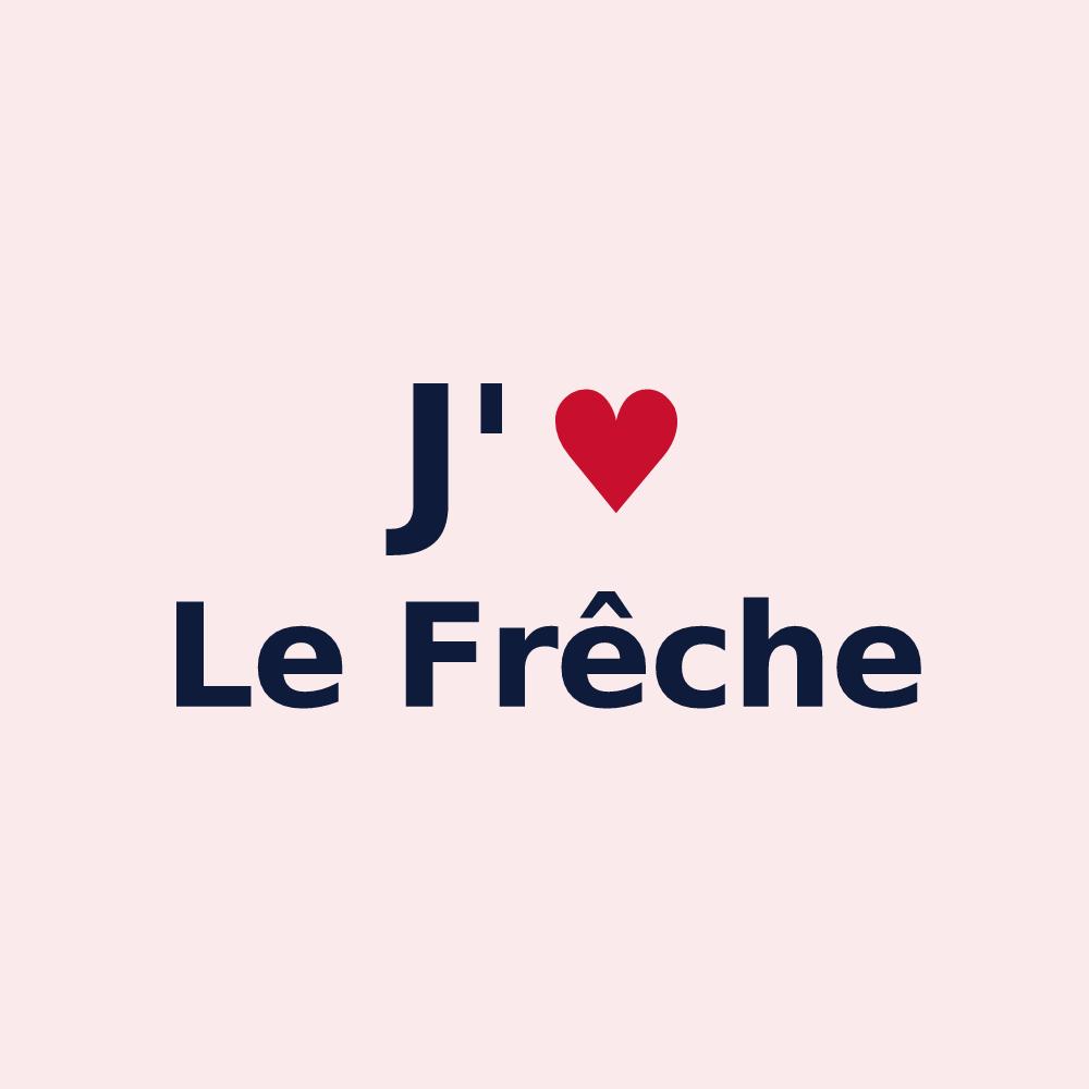Magnet personnalisé Le Frêche — design J'aime Le Frêche