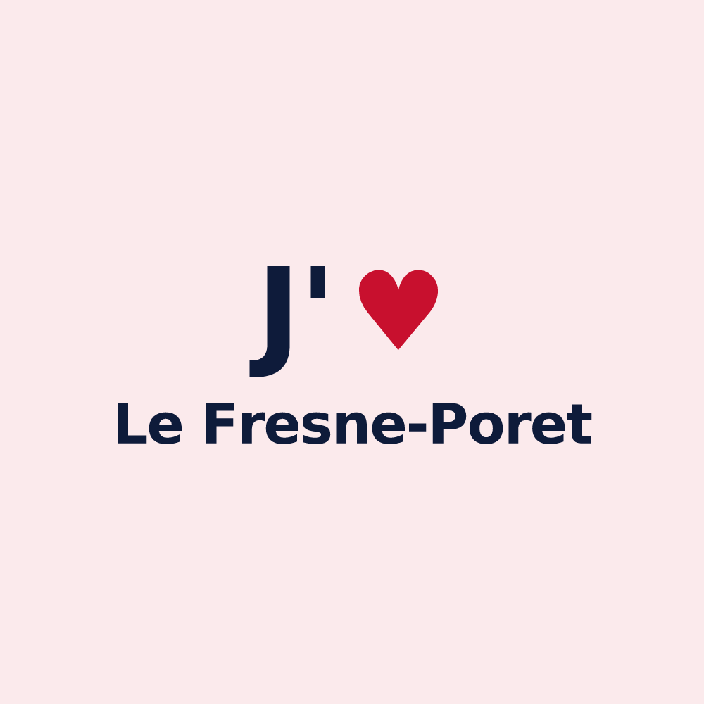 Magnet personnalisé Le Fresne-Poret — design J'aime Le Fresne-Poret