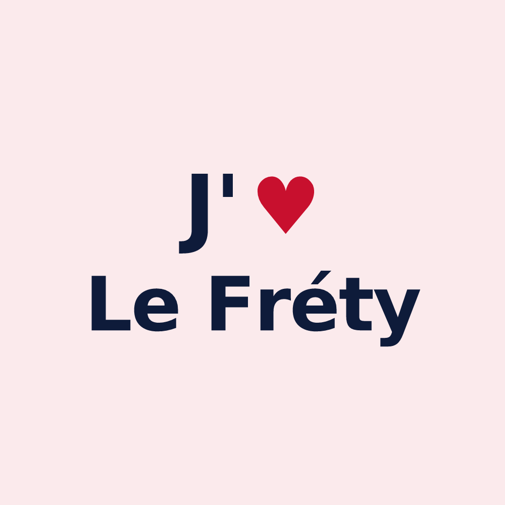 Magnet personnalisé Le Fréty — design « J'aime Le Fréty » imprimé sur le magnet