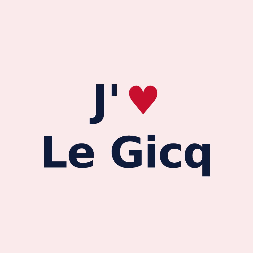 Magnet personnalisé Le Gicq — design J'aime Le Gicq