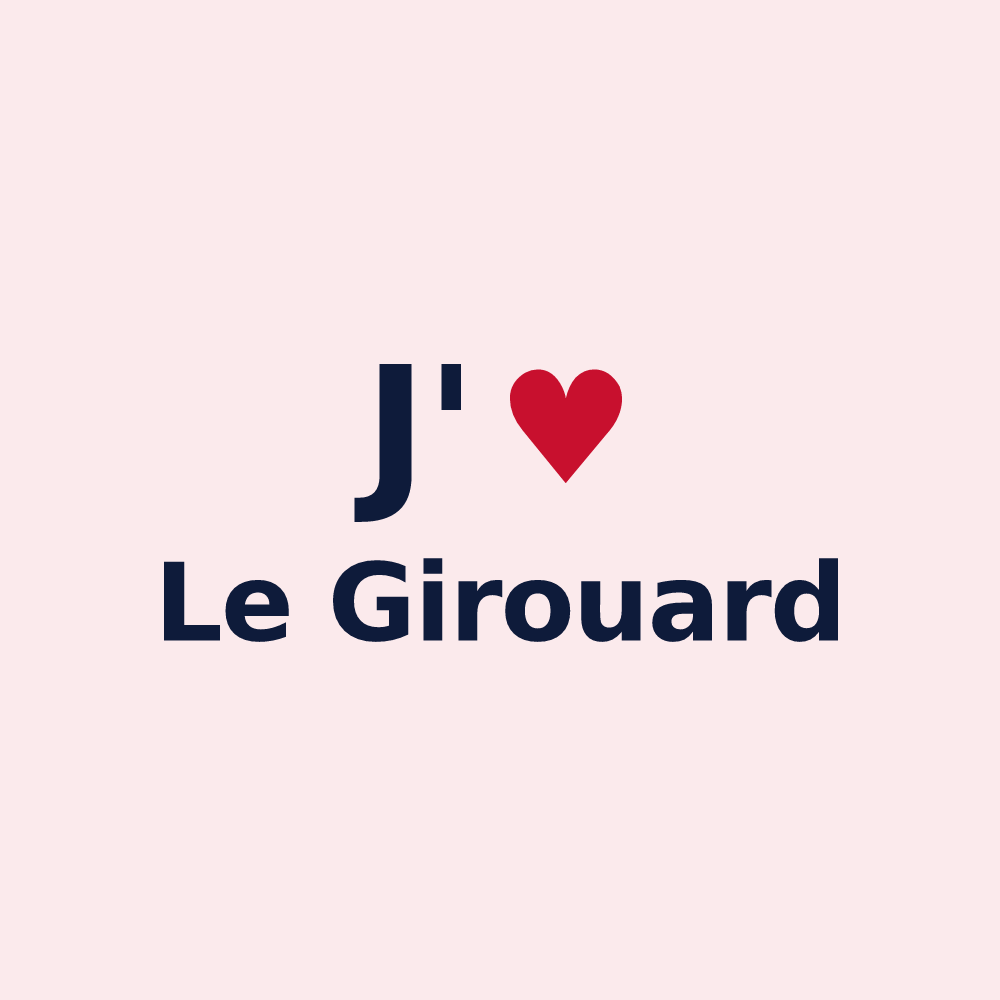 Magnet personnalisé Le Girouard — design J'aime Le Girouard