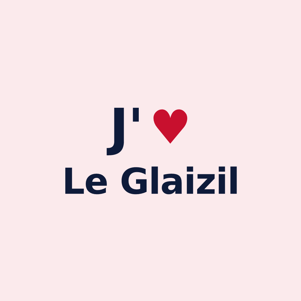Magnet personnalisé Le Glaizil — design « J'aime Le Glaizil » imprimé sur le magnet