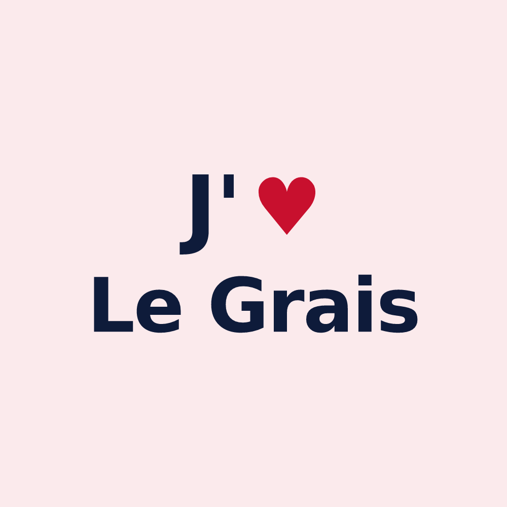 Magnet personnalisé Le Grais — design J'aime Le Grais