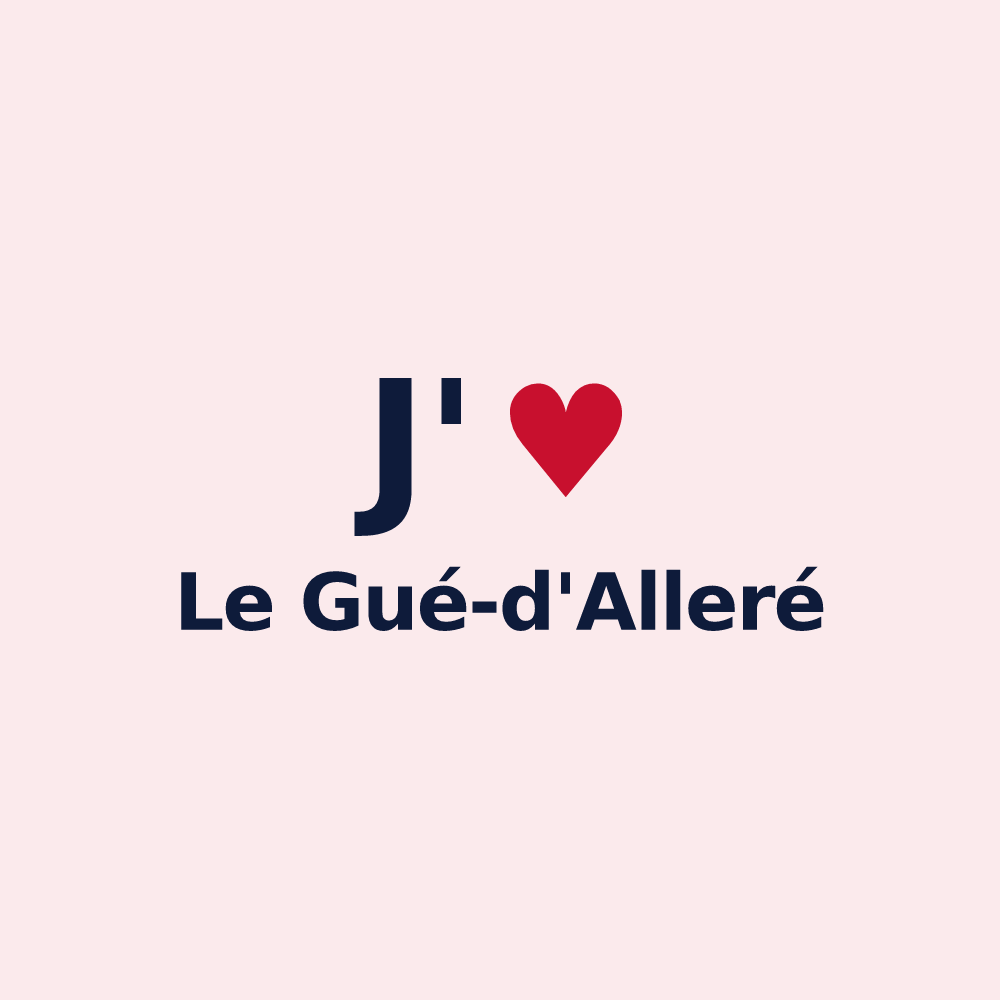 Magnet personnalisé Le Gué-d'Alleré — design J'aime Le Gué-d'Alleré