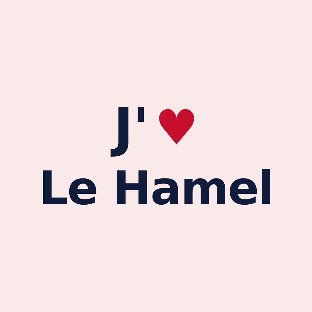 Magnet personnalisé Le Hamel — design « J'aime Le Hamel » imprimé sur le magnet