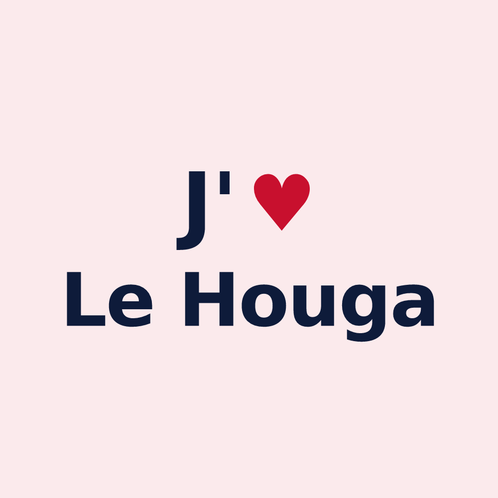 Magnet personnalisé Le Houga — design J'aime Le Houga