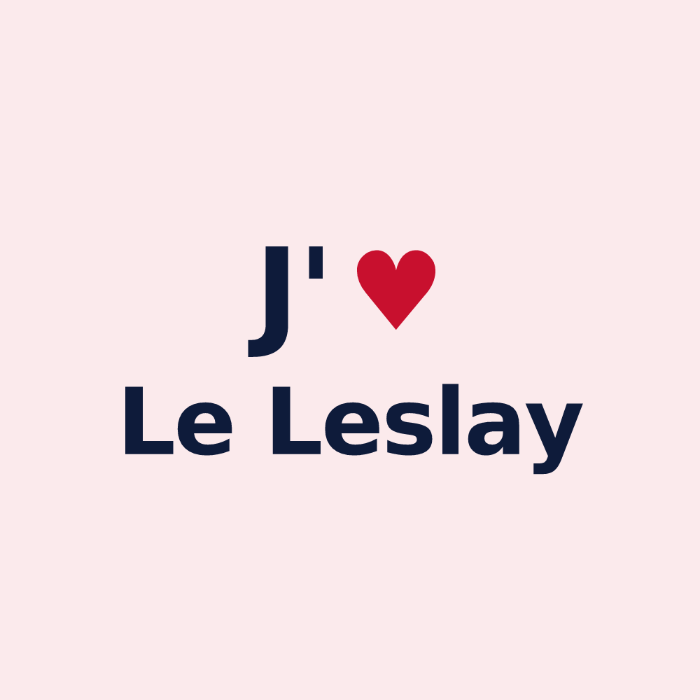 Magnet personnalisé Le Leslay — design « J'aime Le Leslay » imprimé sur le magnet
