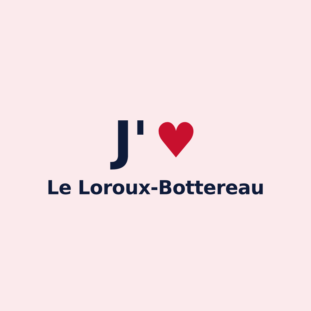 Magnet personnalisé Le Loroux-Bottereau — design J'aime Le Loroux-Bottereau