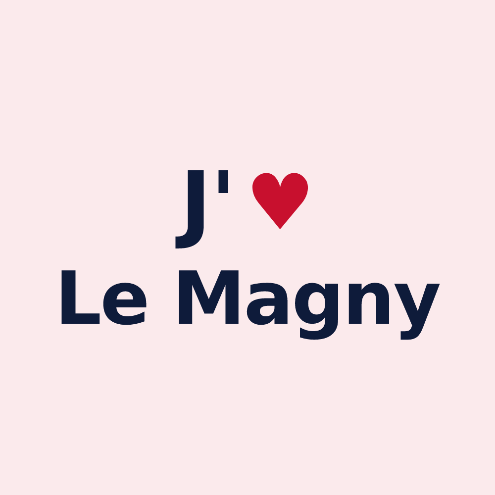 Magnet personnalisé Le Magny — design J'aime Le Magny
