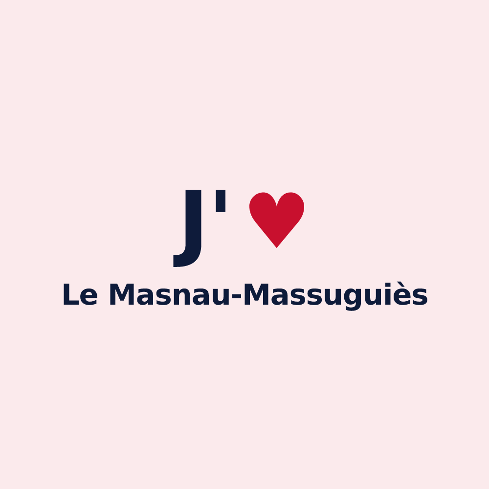 Magnet personnalisé Le Masnau-Massuguiès — design J'aime Le Masnau-Massuguiès