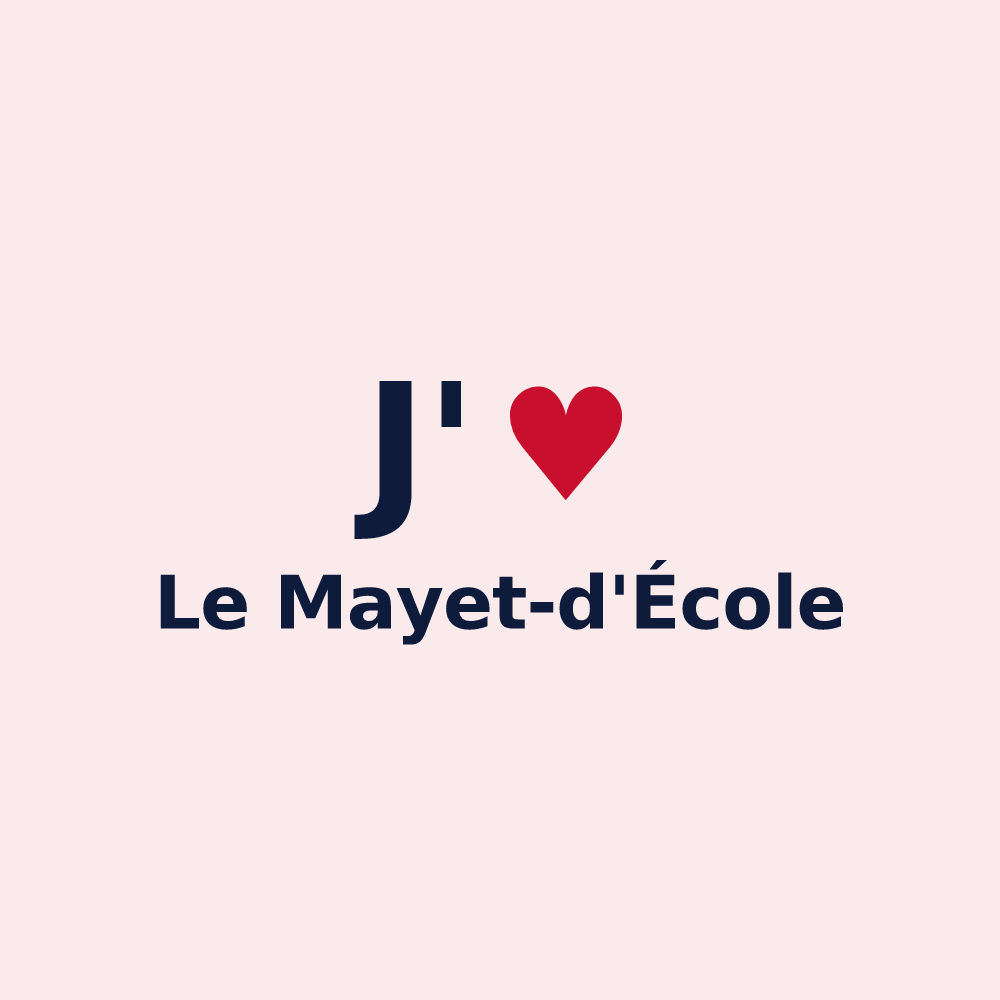 Magnet personnalisé Le Mayet-d'École — design J'aime Le Mayet-d'École