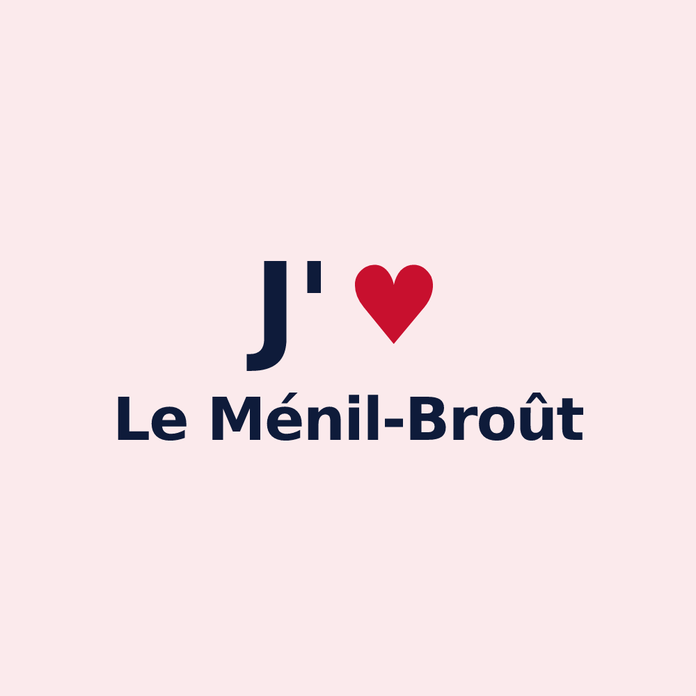 Magnet personnalisé Le Ménil-Broût — design J'aime Le Ménil-Broût