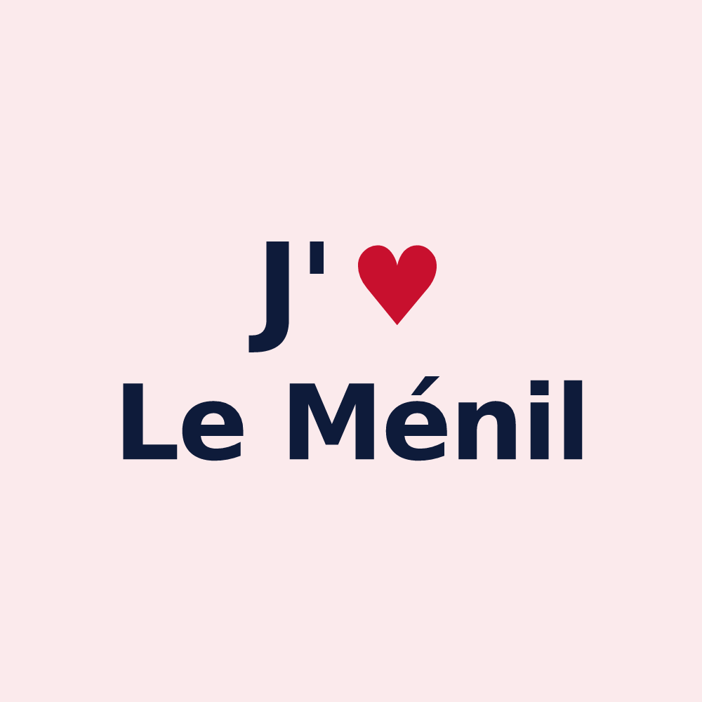 Magnet personnalisé Le Ménil — design « J'aime Le Ménil » imprimé sur le magnet