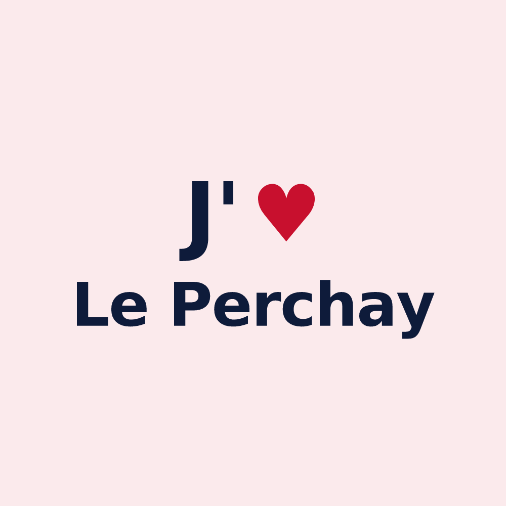 Magnet personnalisé Le Perchay — design « J'aime Le Perchay » imprimé sur le magnet