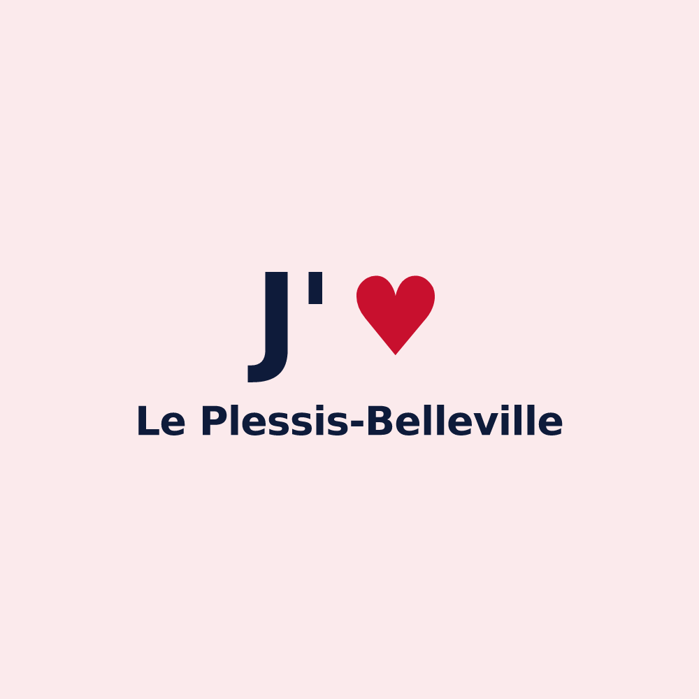 Magnet personnalisé Le Plessis-Belleville — design J'aime Le Plessis-Belleville