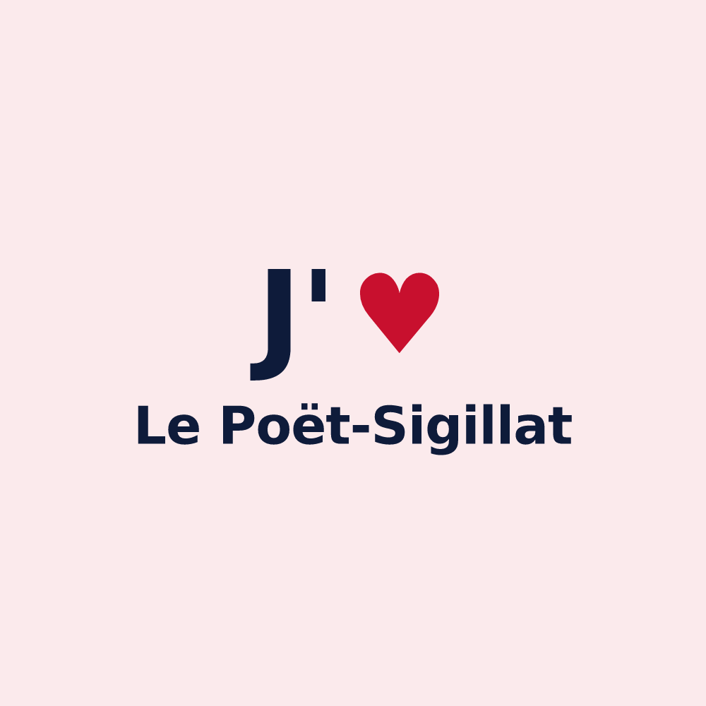 Magnet personnalisé Le Poët-Sigillat — design J'aime Le Poët-Sigillat