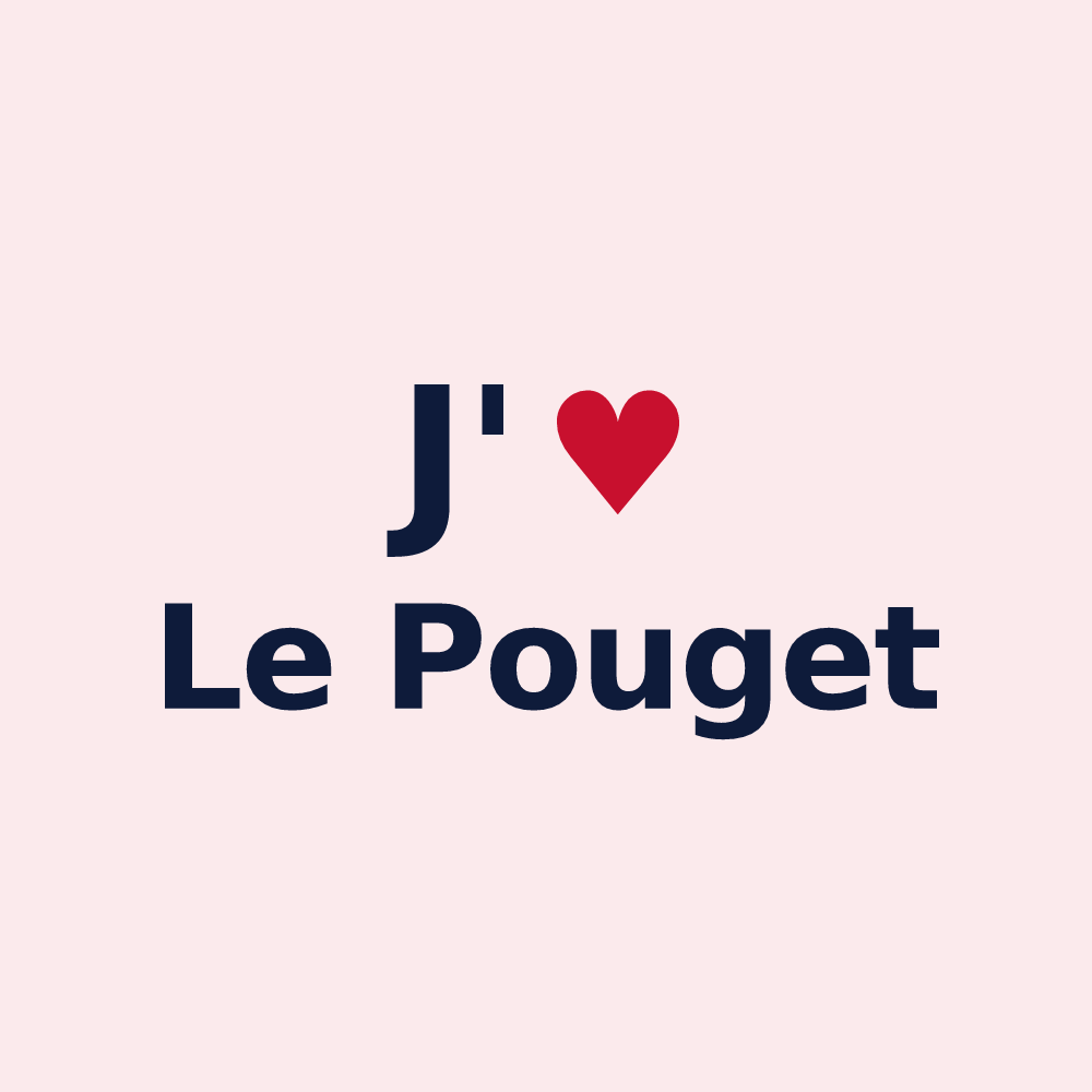 Magnet personnalisé Le Pouget — design J'aime Le Pouget