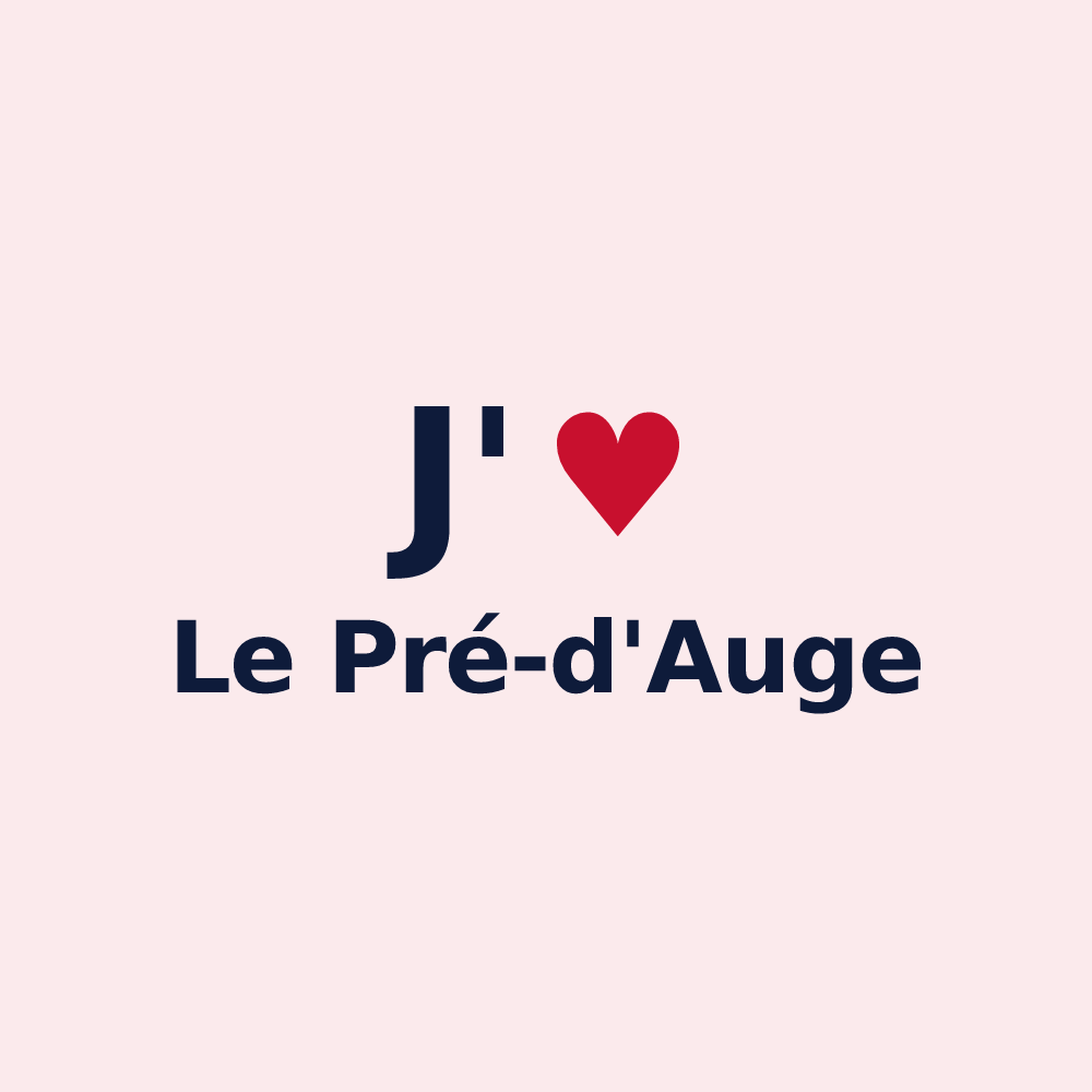 Magnet personnalisé Le Pré-d'Auge — design J'aime Le Pré-d'Auge