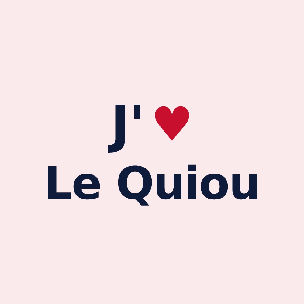 Magnet personnalisé Le Quiou — design « J'aime Le Quiou » imprimé sur le magnet