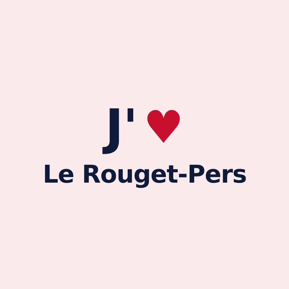 Magnet personnalisé Le Rouget-Pers — design J'aime Le Rouget-Pers