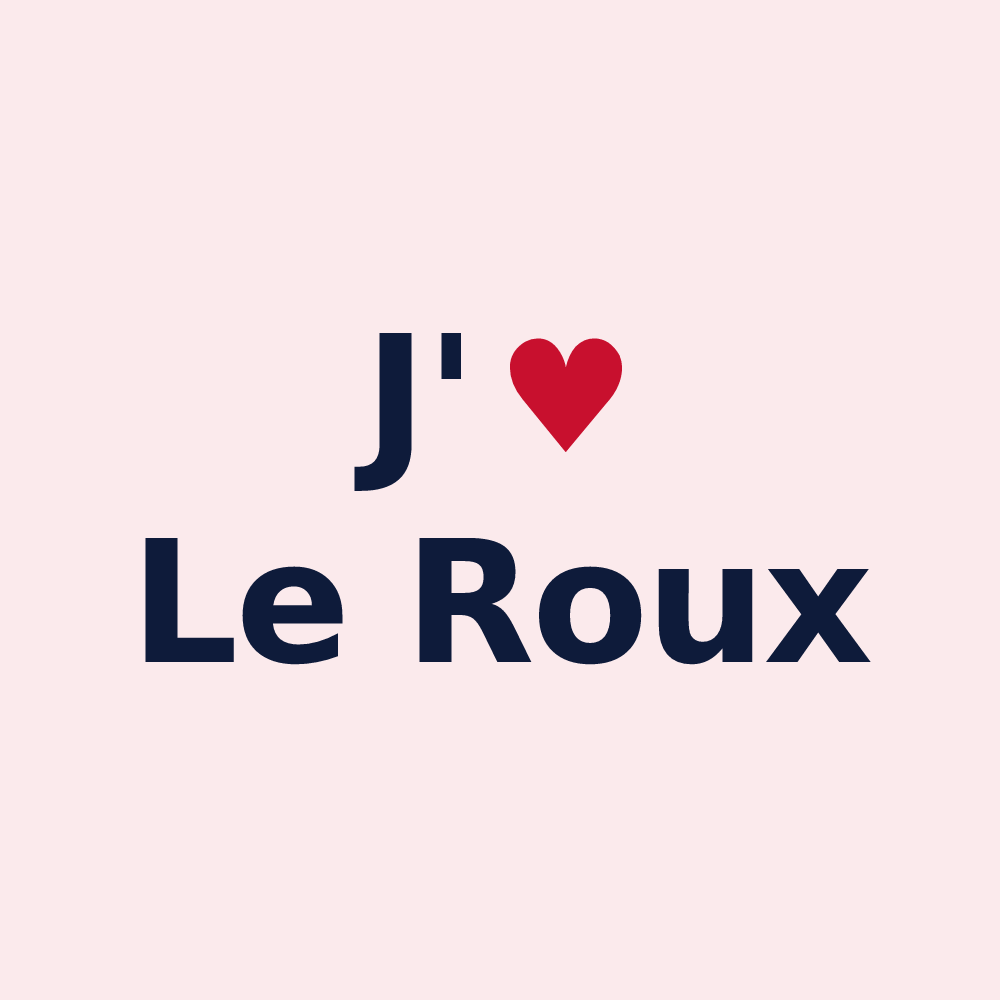 Magnet personnalisé Le Roux — design J'aime Le Roux