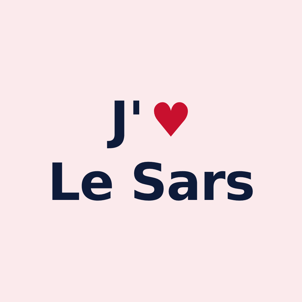 Magnet personnalisé Le Sars — design J'aime Le Sars