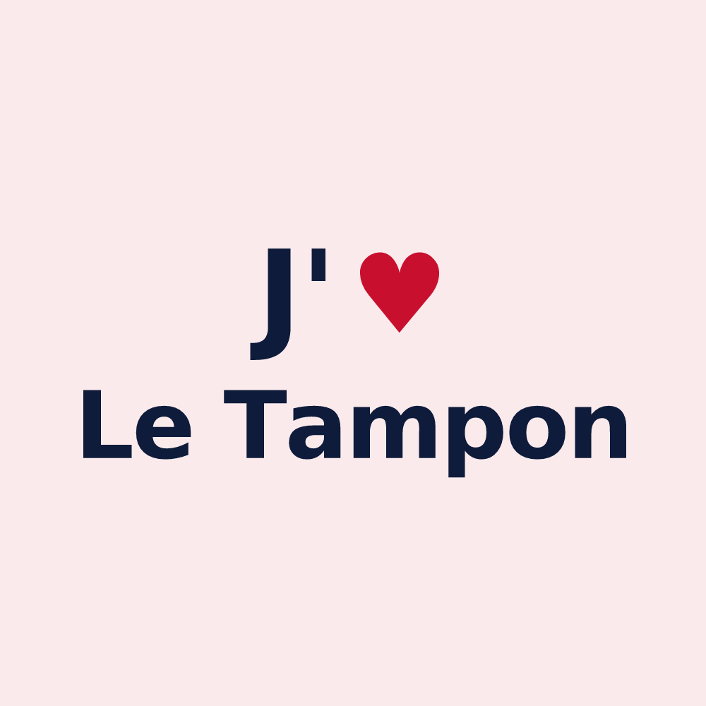 Magnet personnalisé Le Tampon — design J'aime Le Tampon