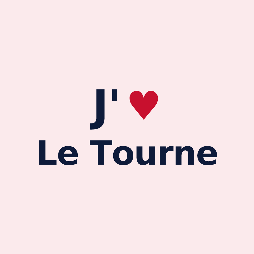 Magnet personnalisé Le Tourne — design « J'aime Le Tourne » imprimé sur le magnet