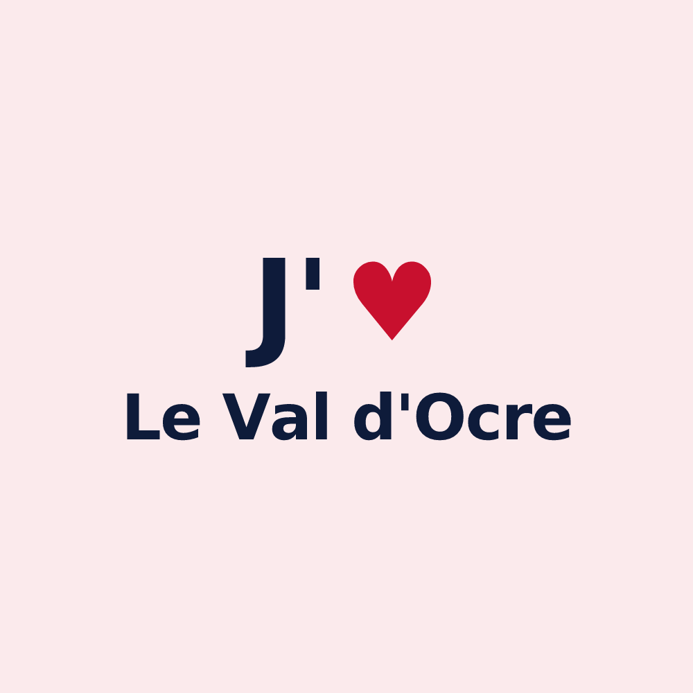 Magnet personnalisé Le Val d'Ocre — design J'aime Le Val d'Ocre
