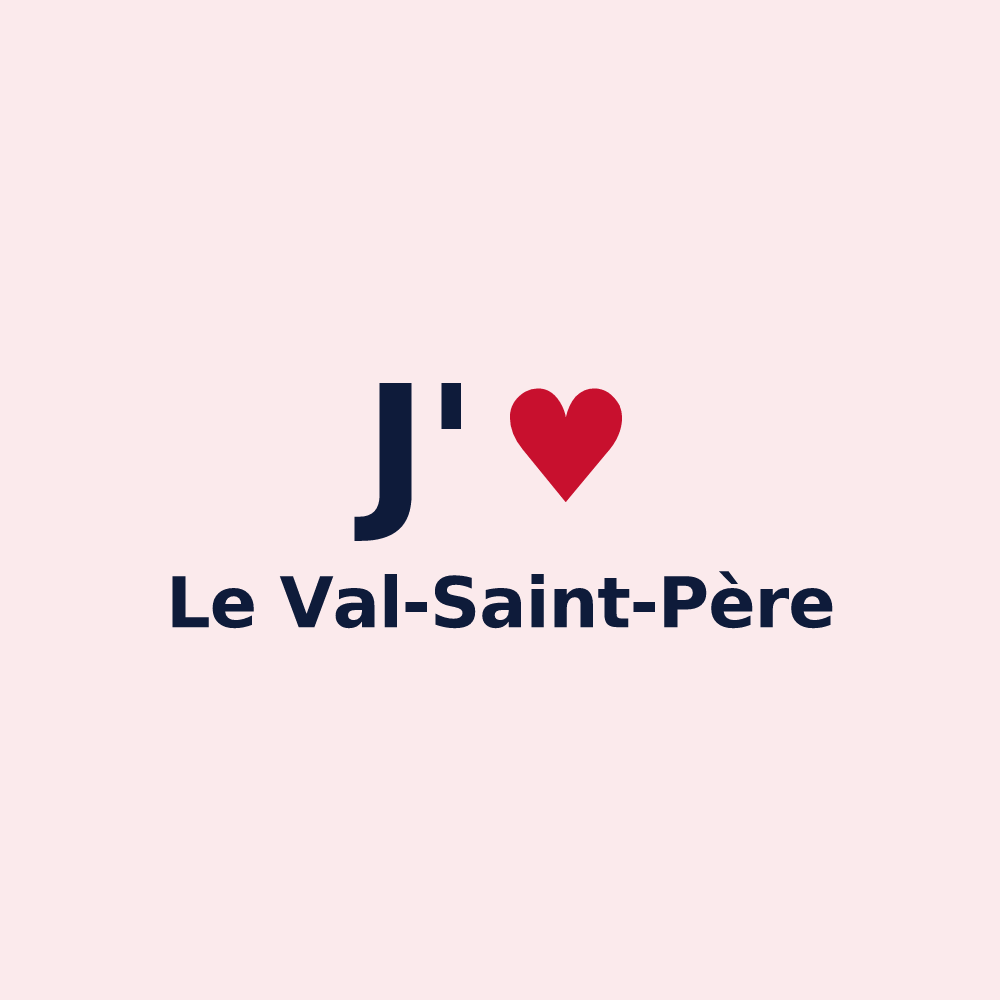 Magnet personnalisé Le Val-Saint-Père — design J'aime Le Val-Saint-Père