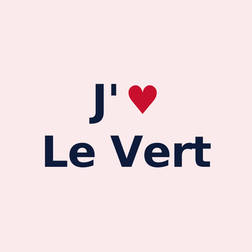 Magnet personnalisé Le Vert — design J'aime Le Vert