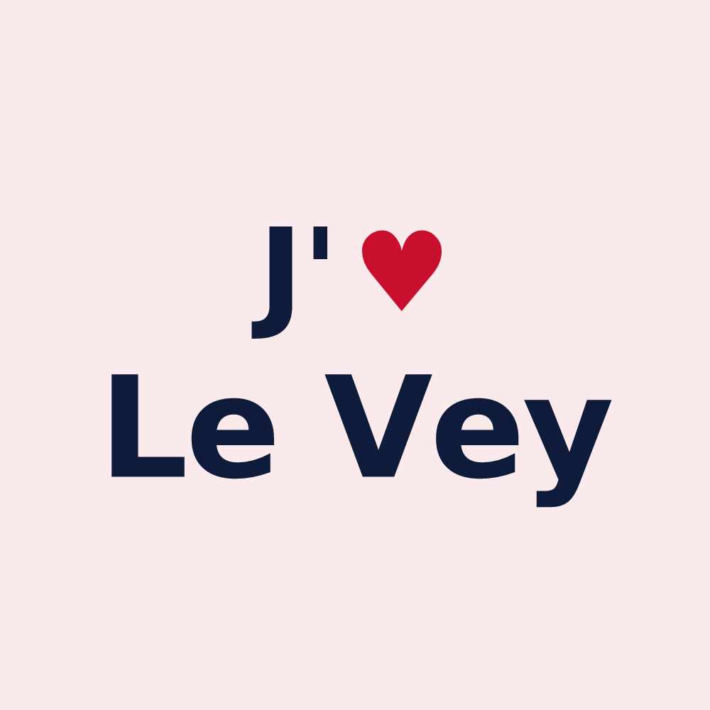 Magnet personnalisé Le Vey — design « J'aime Le Vey » imprimé sur le magnet