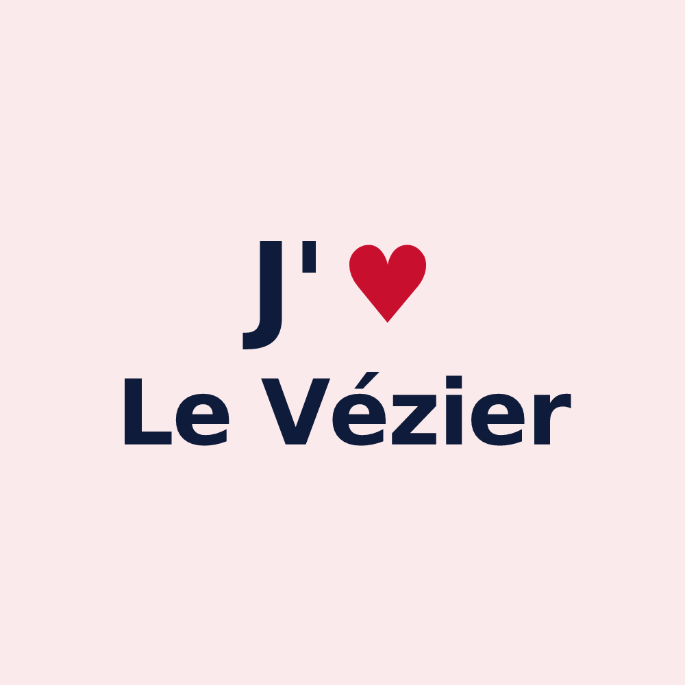 Magnet personnalisé Le Vézier — design J'aime Le Vézier