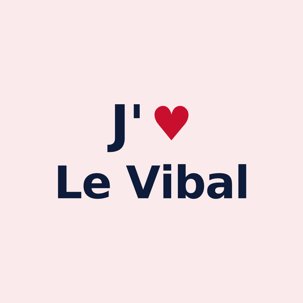 Magnet personnalisé Le Vibal — design J'aime Le Vibal