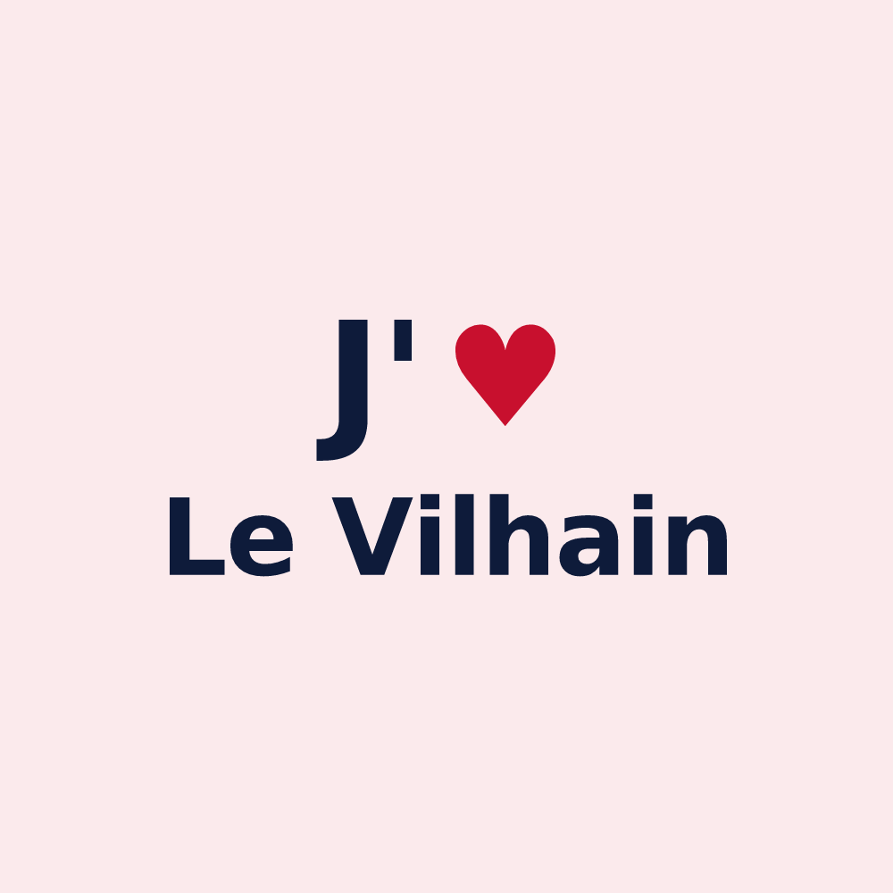 Magnet personnalisé Le Vilhain — design J'aime Le Vilhain