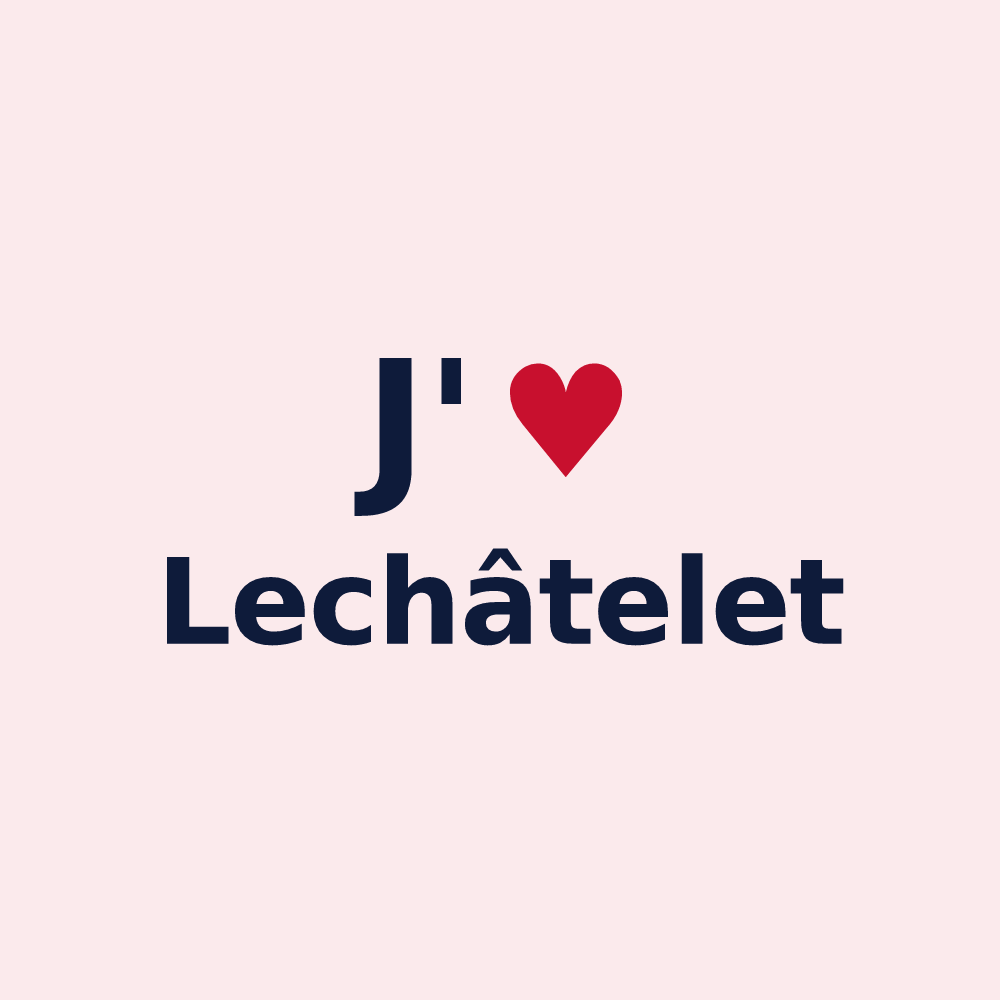 Magnet personnalisé Lechâtelet — design J'aime Lechâtelet
