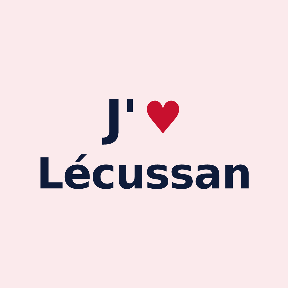 Magnet personnalisé Lécussan — design J'aime Lécussan