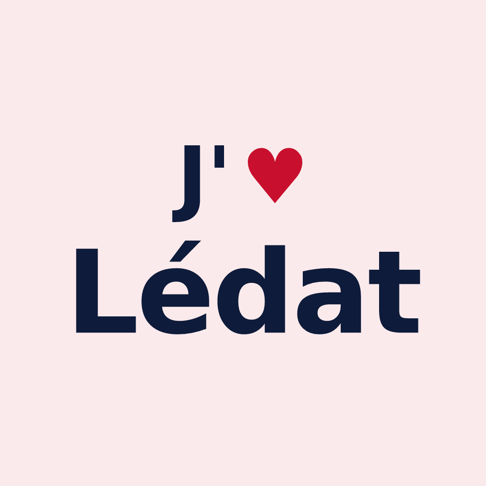 Magnet personnalisé Lédat — design J'aime Lédat
