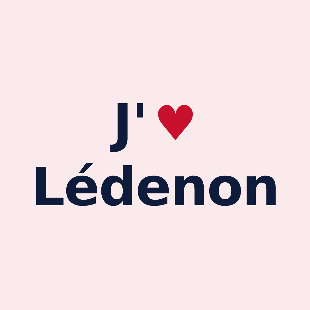 Magnet personnalisé Lédenon — design J'aime Lédenon