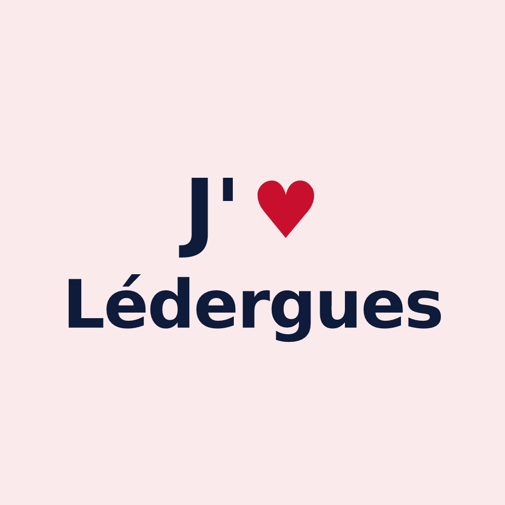 Magnet personnalisé Lédergues — design J'aime Lédergues