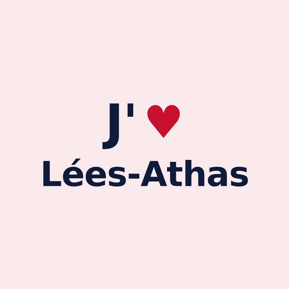 Magnet personnalisé Lées-Athas — design J'aime Lées-Athas