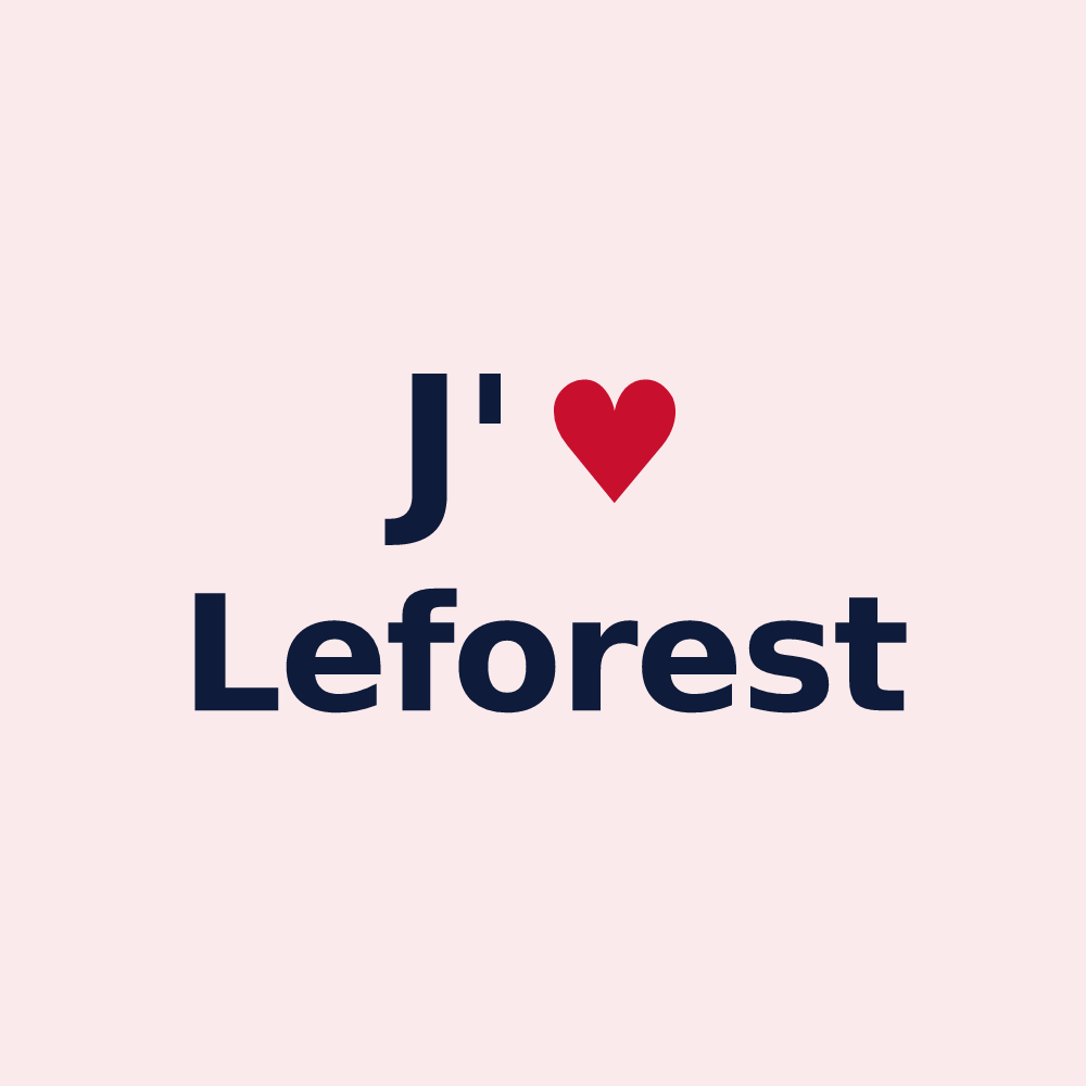 Magnet personnalisé Leforest — design J'aime Leforest