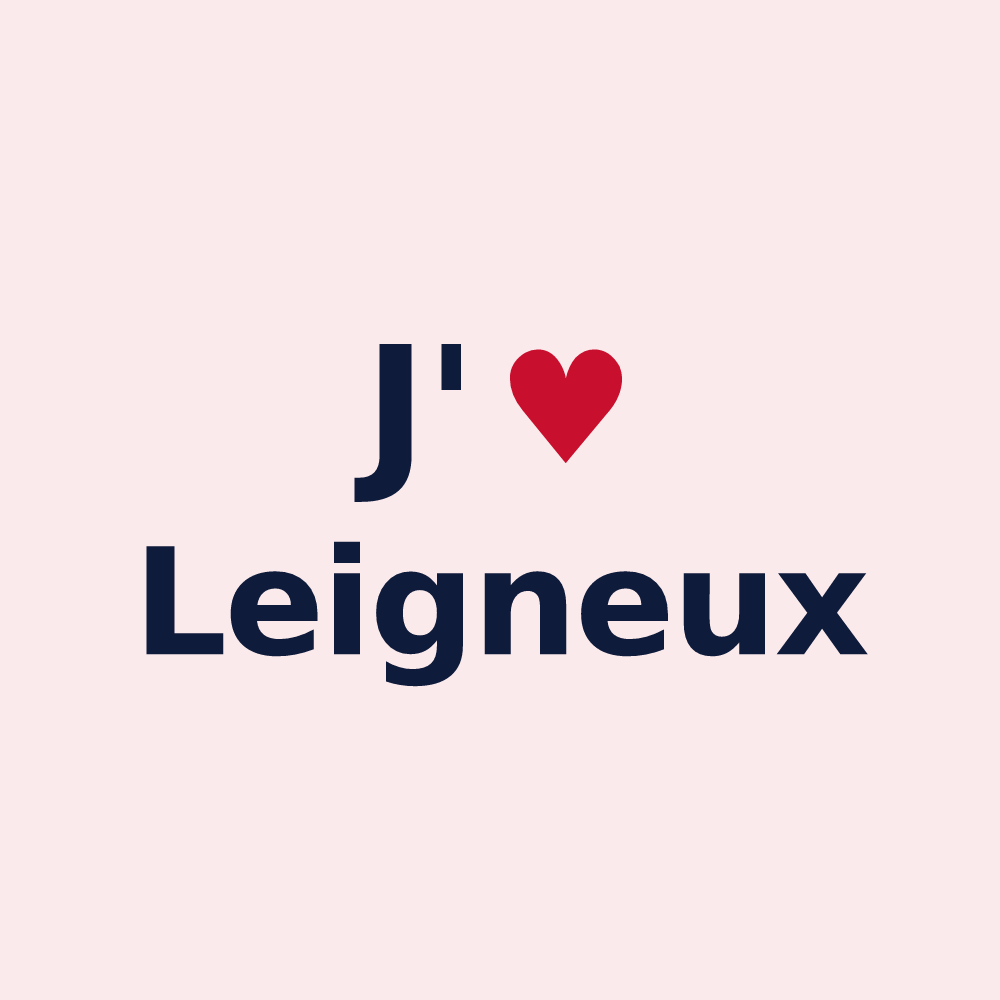 Magnet personnalisé Leigneux — design J'aime Leigneux