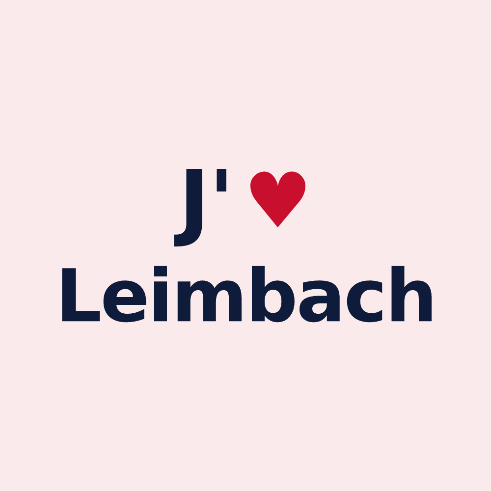 Magnet personnalisé Leimbach — design « J'aime Leimbach » imprimé sur le magnet