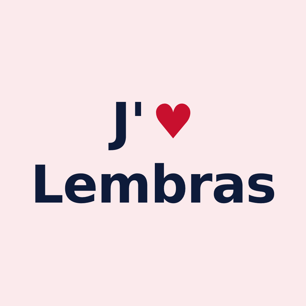 Magnet personnalisé Lembras — design J'aime Lembras